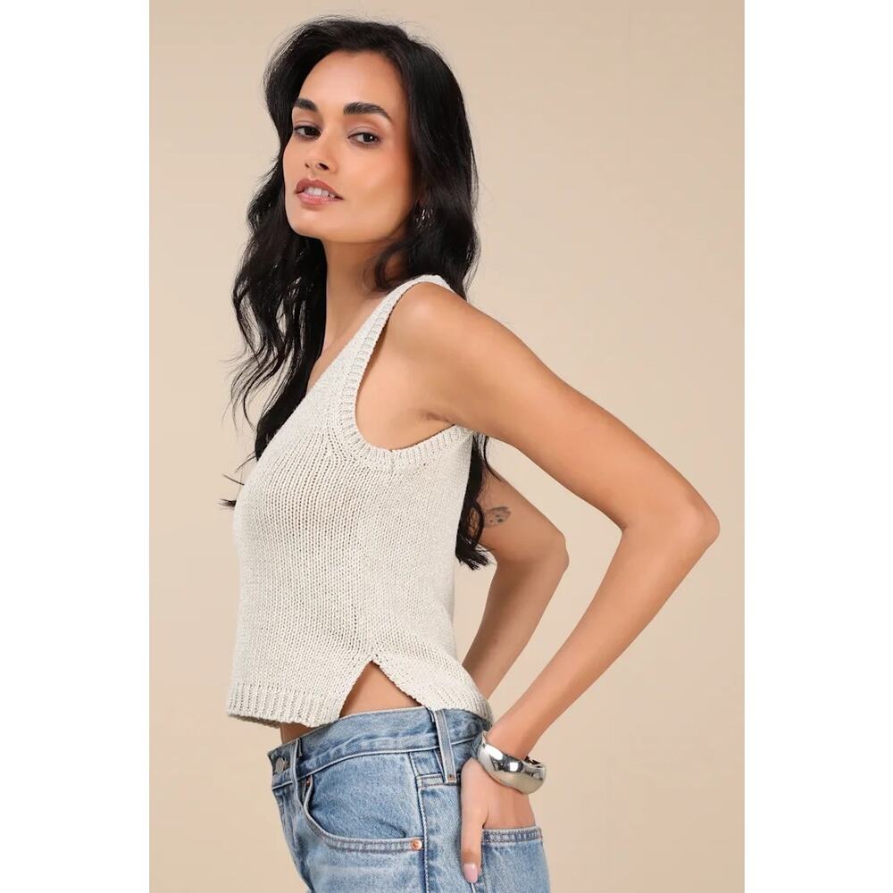Lulu's Cream Knit Tank Top